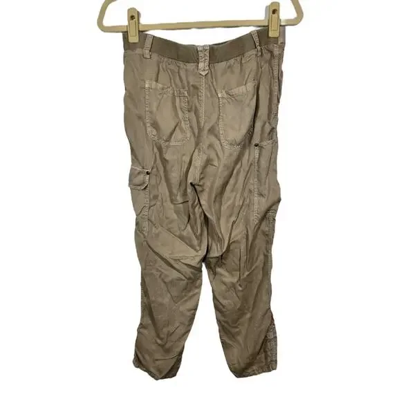 Marrakech Slouchy Cargo Utility Pants 27 Khaki Tan Boho Casual Grunge Ankle - Picture 3 of 6